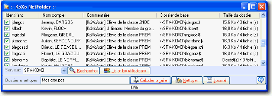 Nettoyer des dossiers ou sous-dossiers dans le dossier de base des utilisateurs