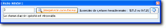 Traduire les codes d'erreurs de Windows