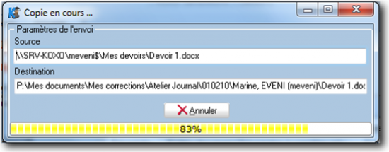 Envoi ou récupération de documents